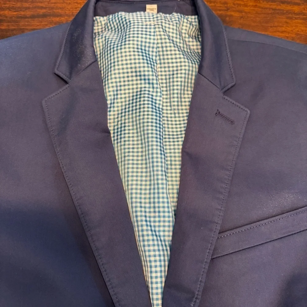 Vtg Express Men's Photographer Blazer Suit Jacket Navy Blue Slim Fit Size 40